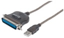 Convertidor De USB A Paralelo Manhattan Para Impresora USB A - Cen36 Macho 1.8 Metros
