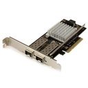 Tarjeta pci express de red de fibra de 10gb con 2 puertos de sfp+ abiertos - startech.com mod. pex20000sfpi