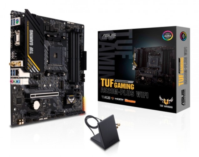 Tarjeta Madre ASUS Micro ATX TUF Gaming A520M-Plus WIFI S-AM4 AMD A520 HDMI 128GB DDR4 Para AMD
