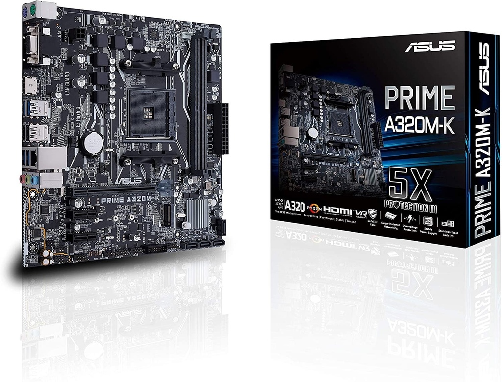 Tarjeta Madre Asus Prime A320Mk Amd Ryzen AM4 DDR4 Hdm Vga m.2 us