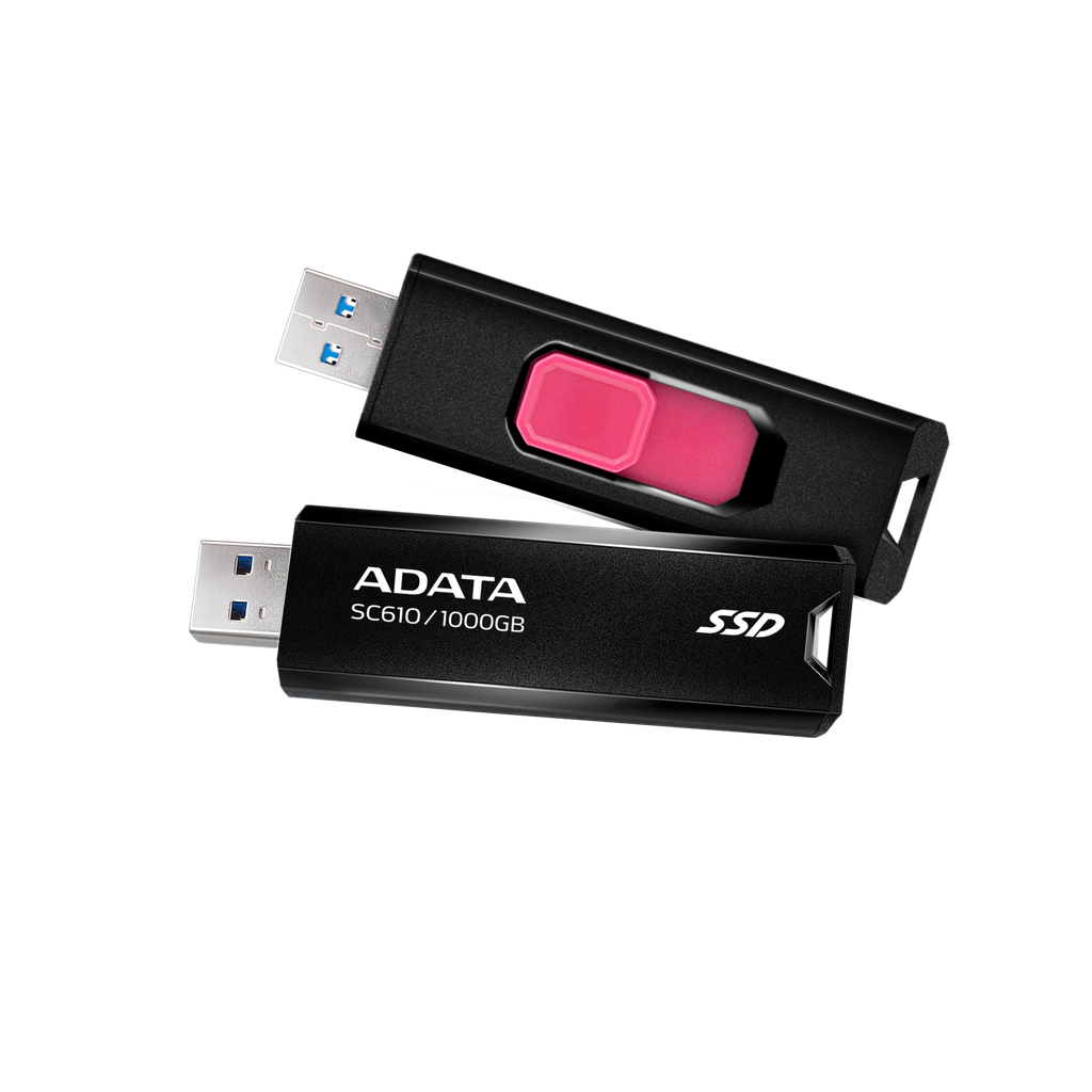 Estado solido externo adata sc610-1000g-cbk/rd 1tb usb 3.2 gen 2 usb-a  color negro