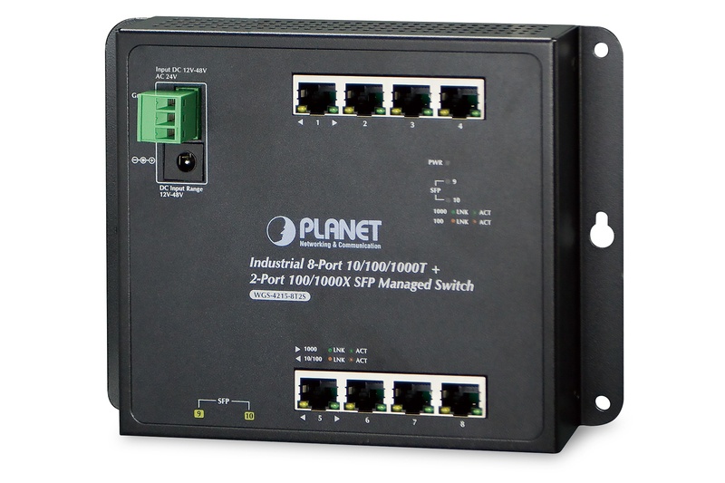 Switch poe industrial de pared planet wgs-4215-8p2s / administrable l2 / 8 puertos rj45 velocidad de transmision 10/100/1000mbps
