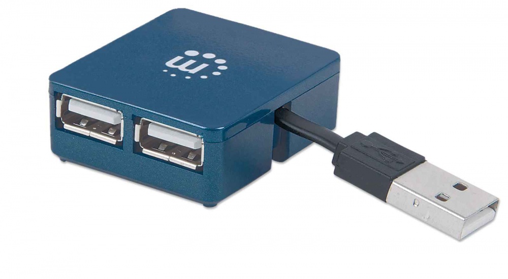 Micro Hub USB Manhattan de 4 Puertos Convierte 1 puerto USB en 4