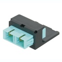 Módulo acoplador sc duplex, para fibra óptica multimodo om3/om4, tipo mini-com, color aqua