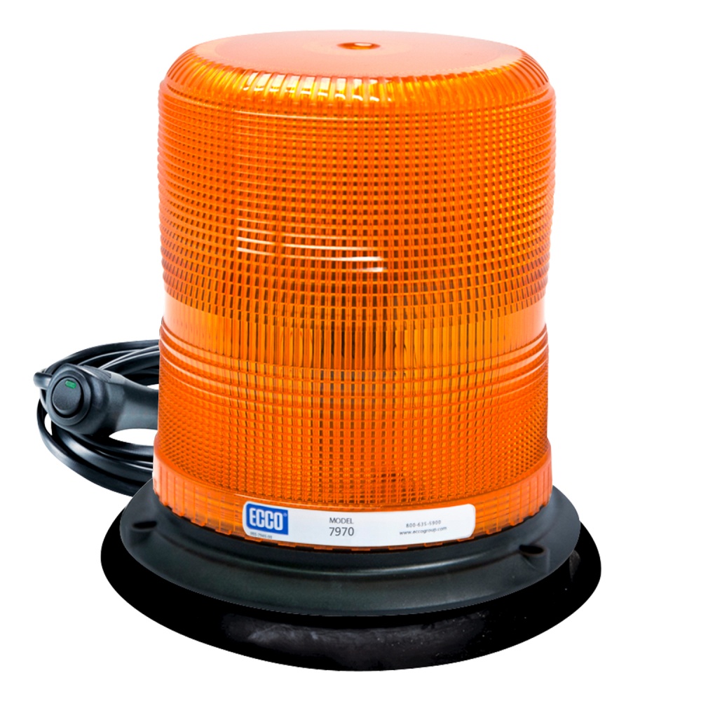 Baliza led color ámbar con montaje magnético de succión de 7" de altura