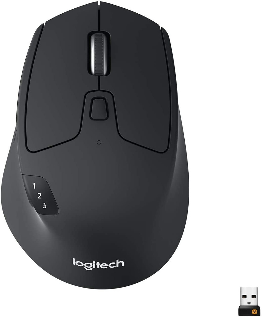 Mouse Ergonómico Logitech Óptico M720 Triathlon Bluetooth USB 1000DPI