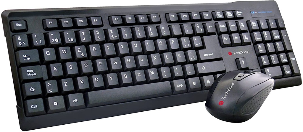 Kit de Teclado y Mouse Techzone TZ16COMB01-INA RF Inalámbrico Español