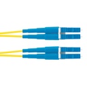Jumper de fibra optica monomodo 9/125 os2, lc-lc duplex, ofnr (riser), color amarillo, 3 metros