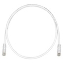 Cable de parcheo tx6, utp cat6, 24 awg, cm/lszh, color blanco mate, 10ft