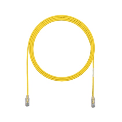 Cable de parcheo tx6, utp cat6, diámetro reducido (28awg), color amarillo, 7ft 