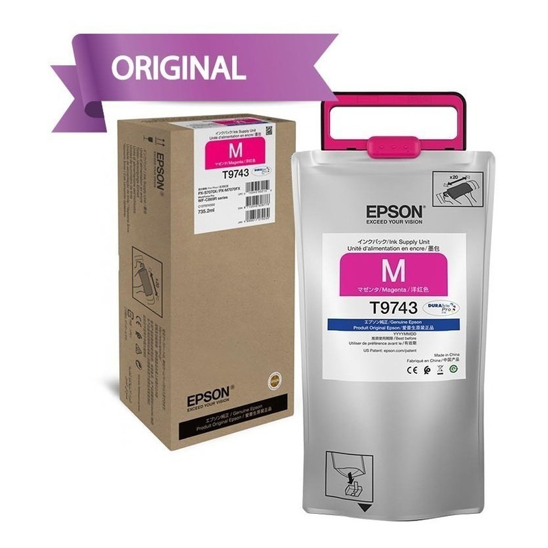 Tinta epson t974 extra alta capacidad wf-c869r color magenta