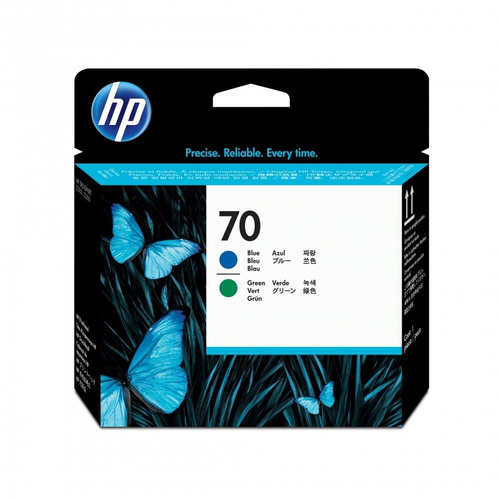 HP C9408A Cabezal de impresión, 130 ml, Verde/Azul