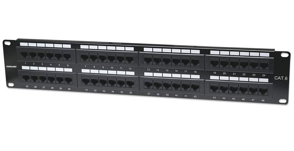Panel de Parcheo 48 Puertos Cat6 UTP Rack Intellinet 560283