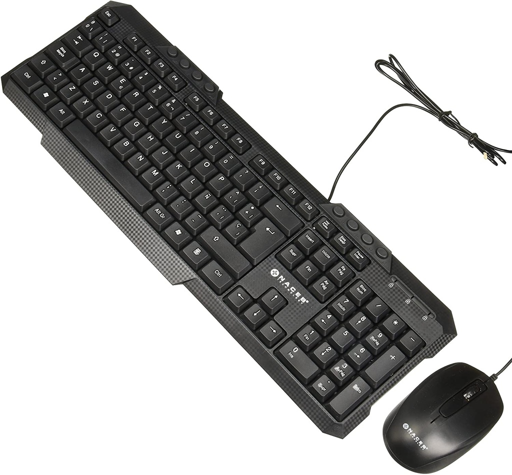 Kit de Teclado Y Mouse Naceb NA-618 Alámbrico USB + PS/2 Español