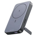 Power bank magsafe de 10000mah nexode | 20w | 1 usb-c | 1 usb-a | carga rápida bidireccional | soporta modo standby | soporte plegable |  ultra delgado | ultra ligero | compatible con iphone 15/14/13/12 | color gris.