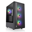 Gabinete thermaltake s200 plus tg argb, midi tower, 4x ventiladores, negro