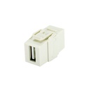 Módulo acoplador usb 2.0, hembra a hembra, tipo keystone, color blanco mate