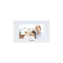 Monitor 7" color blanco, alta definición (hd),  con entrada  microsd para grabación