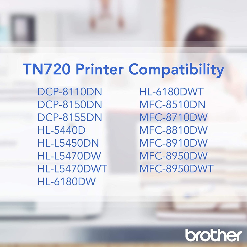 Cartucho de Tóner Brother Negro TN-720 3,000 Páginas