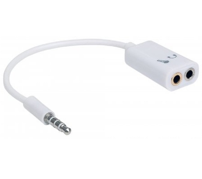 Adaptador De Audio Manhattan 3.5mm Macho - 2x 3.5mm Hembra