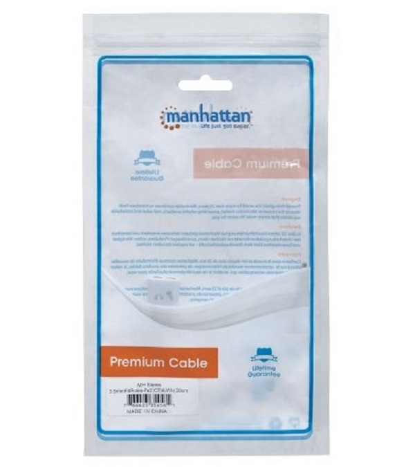 Adaptador De Audio Manhattan 3.5mm Macho - 2x 3.5mm Hembra