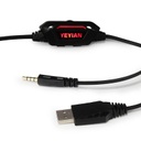 Audífonos Yeyian Gamer Vicious Serie 3000 Alámbrico 2 Metros USB/3.5mm