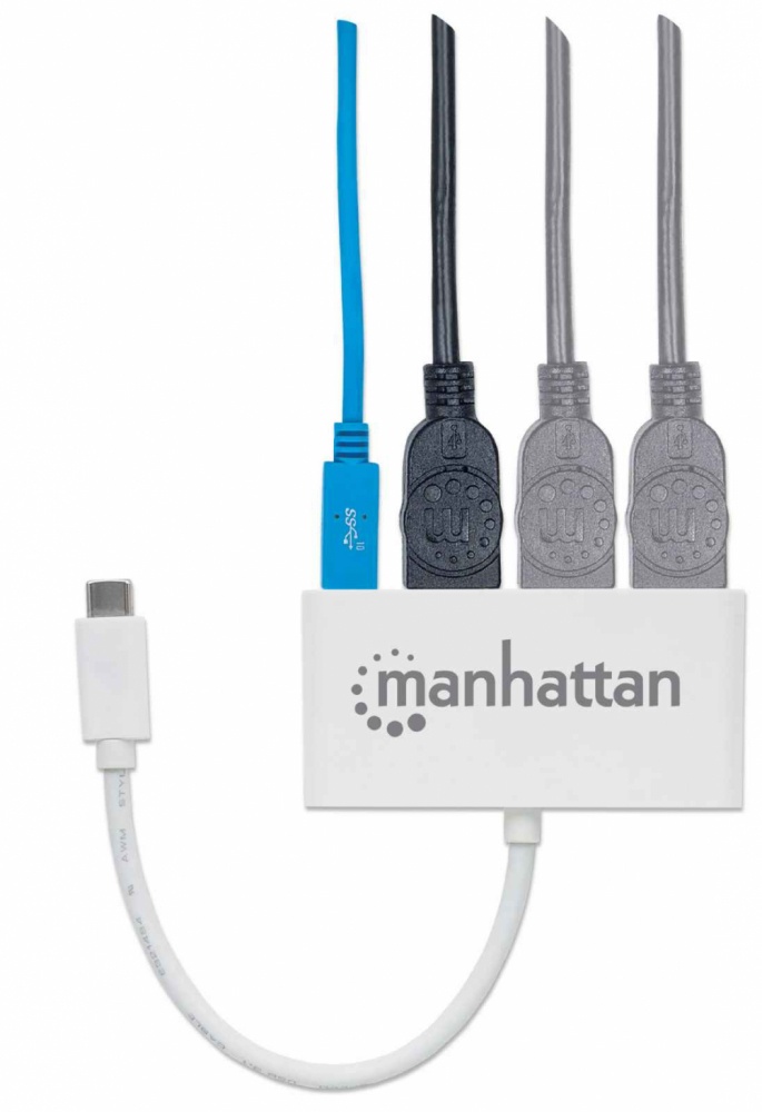 Hub Manhattan USB C 3.1 3x USB A Hembra 1x USB C Hmebra 5000 Mbit/s