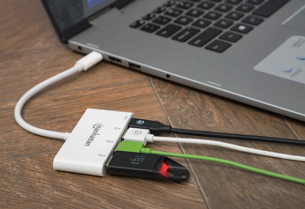 Hub Manhattan USB C 3.1 3x USB A Hembra 1x USB C Hmebra 5000 Mbit/s