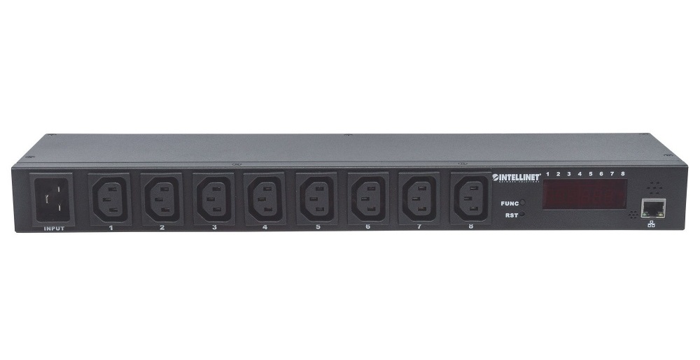 PDU Intellinet Para Rack 19" 16 A 110-240V 8 Contactos