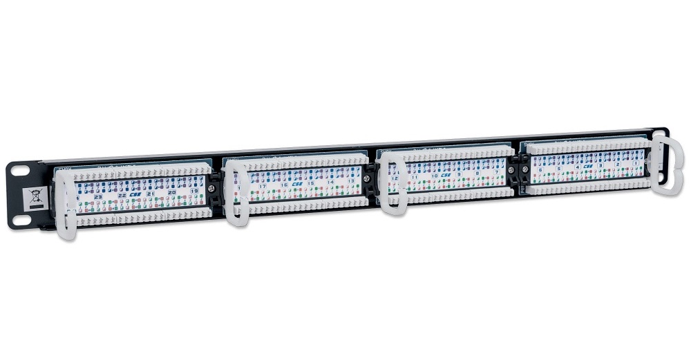Panel De Parcheo Intellinet Cat5e 1U 24 Puertos RJ-45