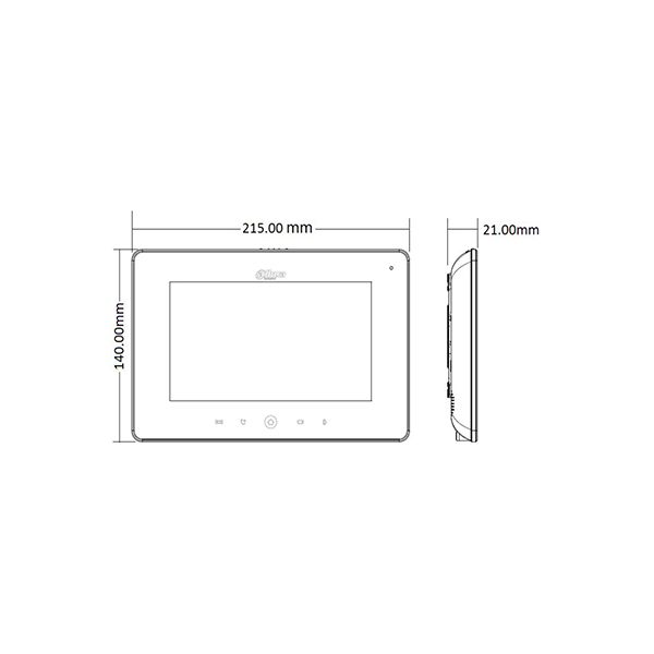 Dahua vth5221ds2 - monitor ip touch de 7 pulgadas / conexion  wifi y ethernet /  poe  802.3af / sd hasta 32gb / 32 camaras ip / 