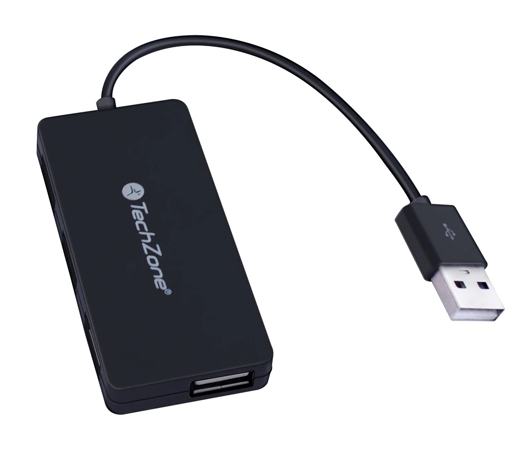 Hub USB A 2.0 Techzone 4xUSB A 2.0 Hembra Negro