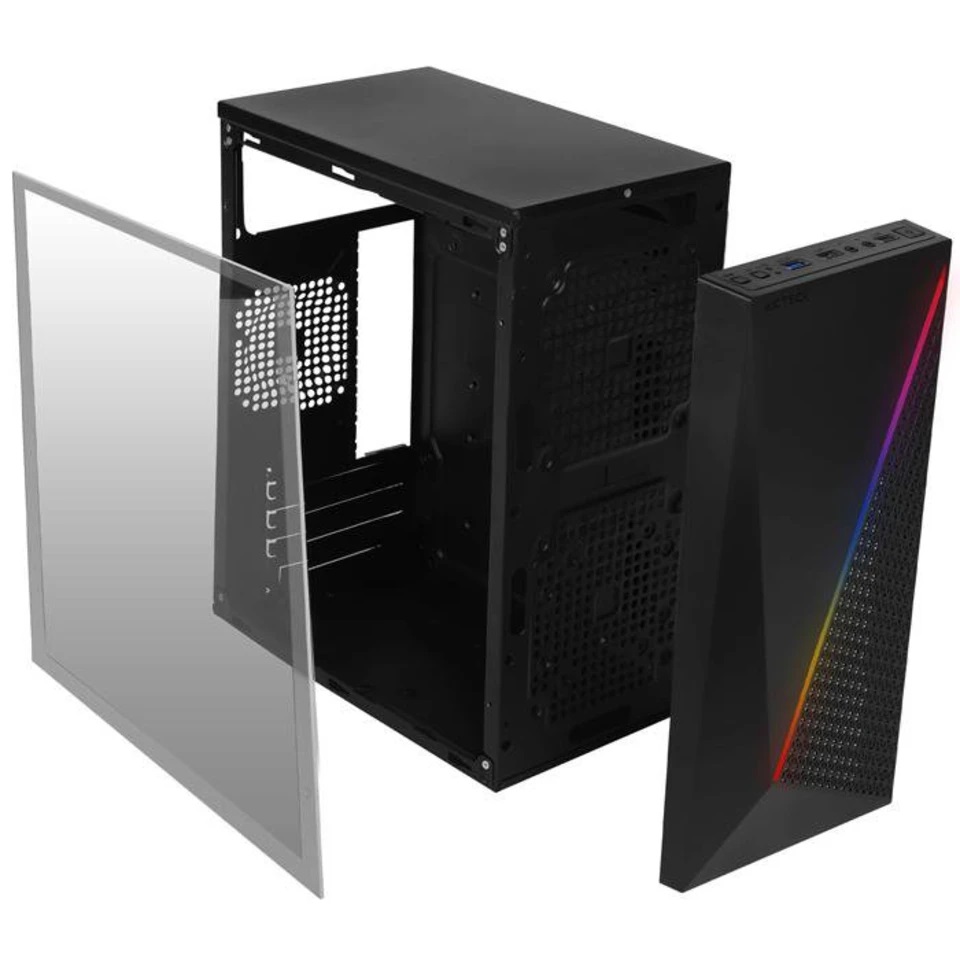 Gabinete Acteck Kioto GC460 RGB Micro ATX Fuente de 500W Color Negro