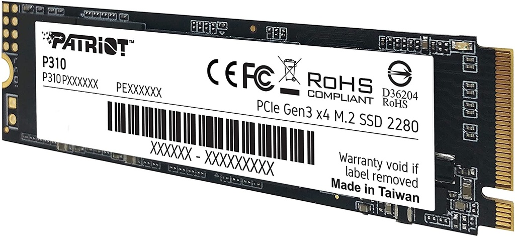 Unidad SSD Patriot P310 NVMe 480GB PCI Express 3.0 M.2