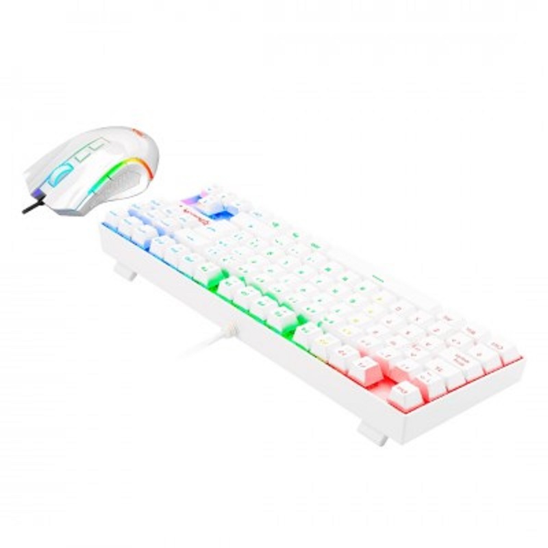 Kit Mouse Y Teclado Mecanico Gamer Redragon K552 White BA RGB Alámbrico USB