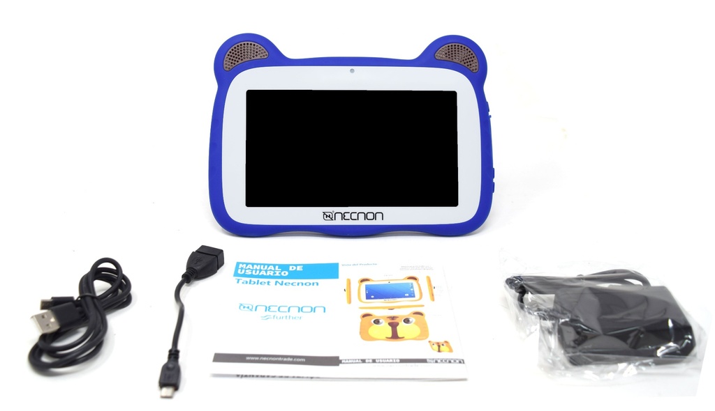 Tablet Kids Necnon M002W-2T 7" 2GB 16GB Android 10 Allwinner A50 Tigre Azul