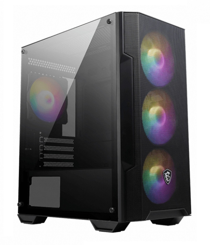 Gabinete MSI MAG FORGE M100A Con Ventana Micro ATX/Mini-ITX USB 2.0/3.0 Sin Fuente 4 Ventiladores RGB Instalados