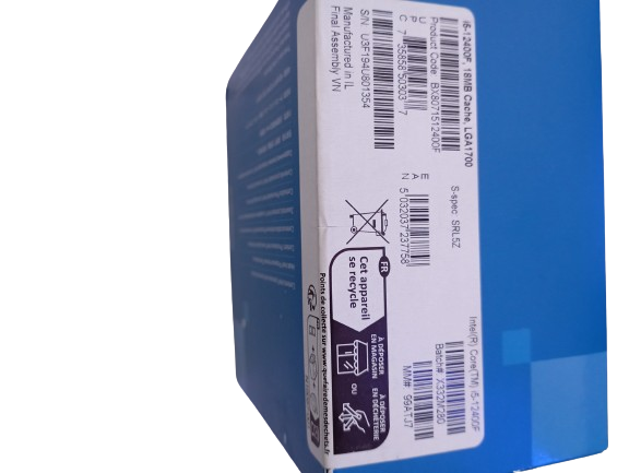Procesador Intel Core i5 12400F 12a Generación sin Gráficos 6 Núcleos 12 Hilos 4.4GHz