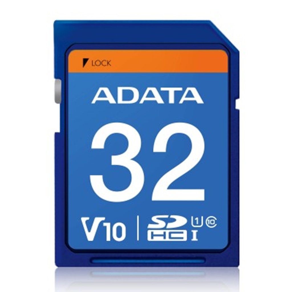 Memoria SD (SDHC) 32GB ADATA Clase 10 (V10) Velocidad hasta 100MB/25MB por seg. ASDH32GUICL10-R