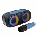Bocina Micrófono Portátil Perfect Choice 16W BLuetooth 5.3 USB 3.5mm Inalámbrico PC-112815 Color Azul