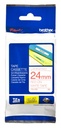 Cinta Brother TZE252 Laminada Estándar Texto Rojo Fondo Blanco 24mmx8m