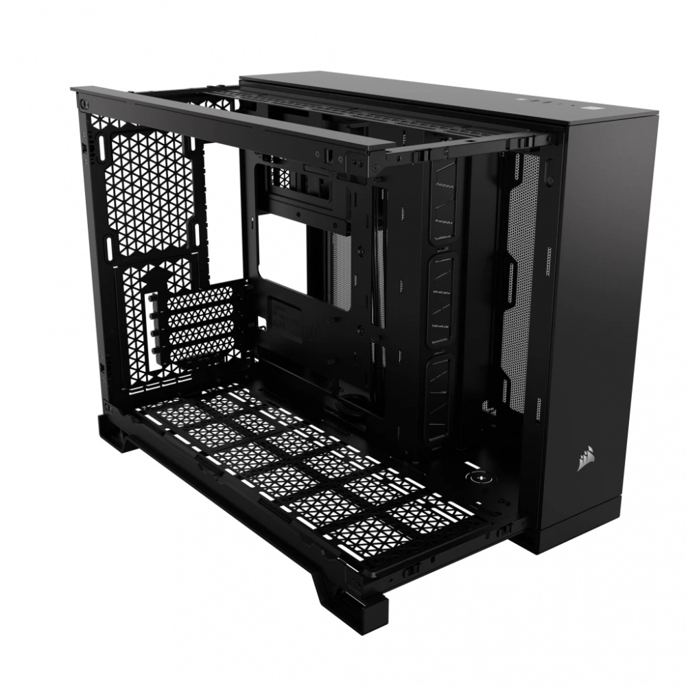 Gabinete Corsair con Ventana 2500D AIRFLOW Midi-Tower Micro-ATX/Mini-ITX USB 3.2 Sin Fuente Sin Ventiladores Instalados