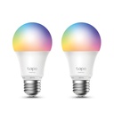 Foco Regulable Inteligente TPL-Link Tapo L530E WiFi Multicolor Base E27 8.7W 806 Lúmenes Blanco 2 Piezas