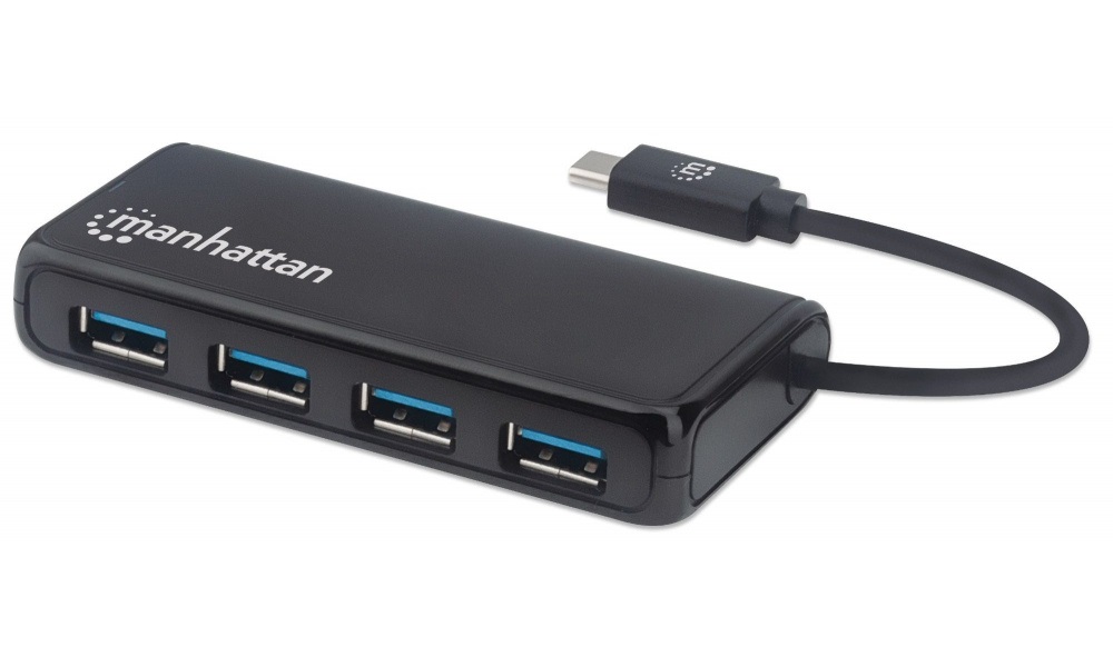 Hub USB Manhattan USB C 3.2 Macho - 4x USB 3.2 Hembra 5000 Mbit/s