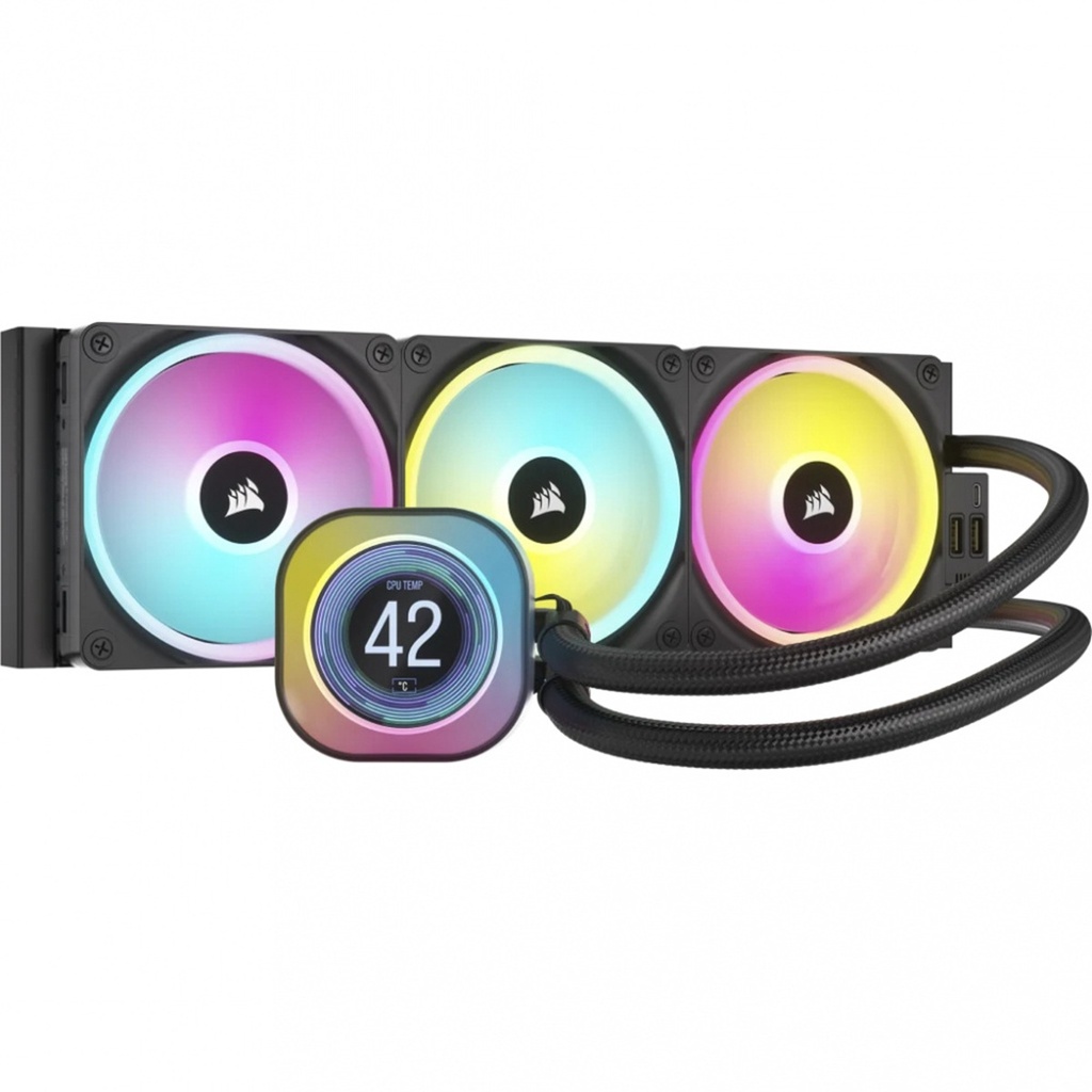 Enfriamiento Líquido Para CPU Corsair iCUE LINK H150i LCD 3x 120mm Hasta 2400RPM