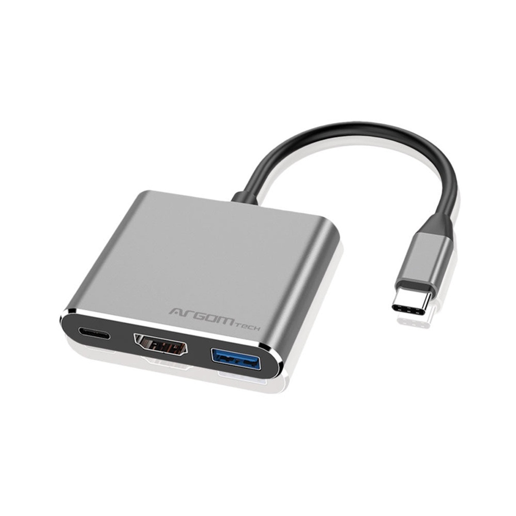 Hub Argomtech One Axess 3 en 1 Puerto de Salida Tipo C a HDMI PD USB
