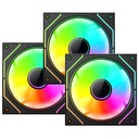 Kit Gamer 3 Ventiladores Xzeal XZ1115 ARGB 25dB 1200RPM 120mm