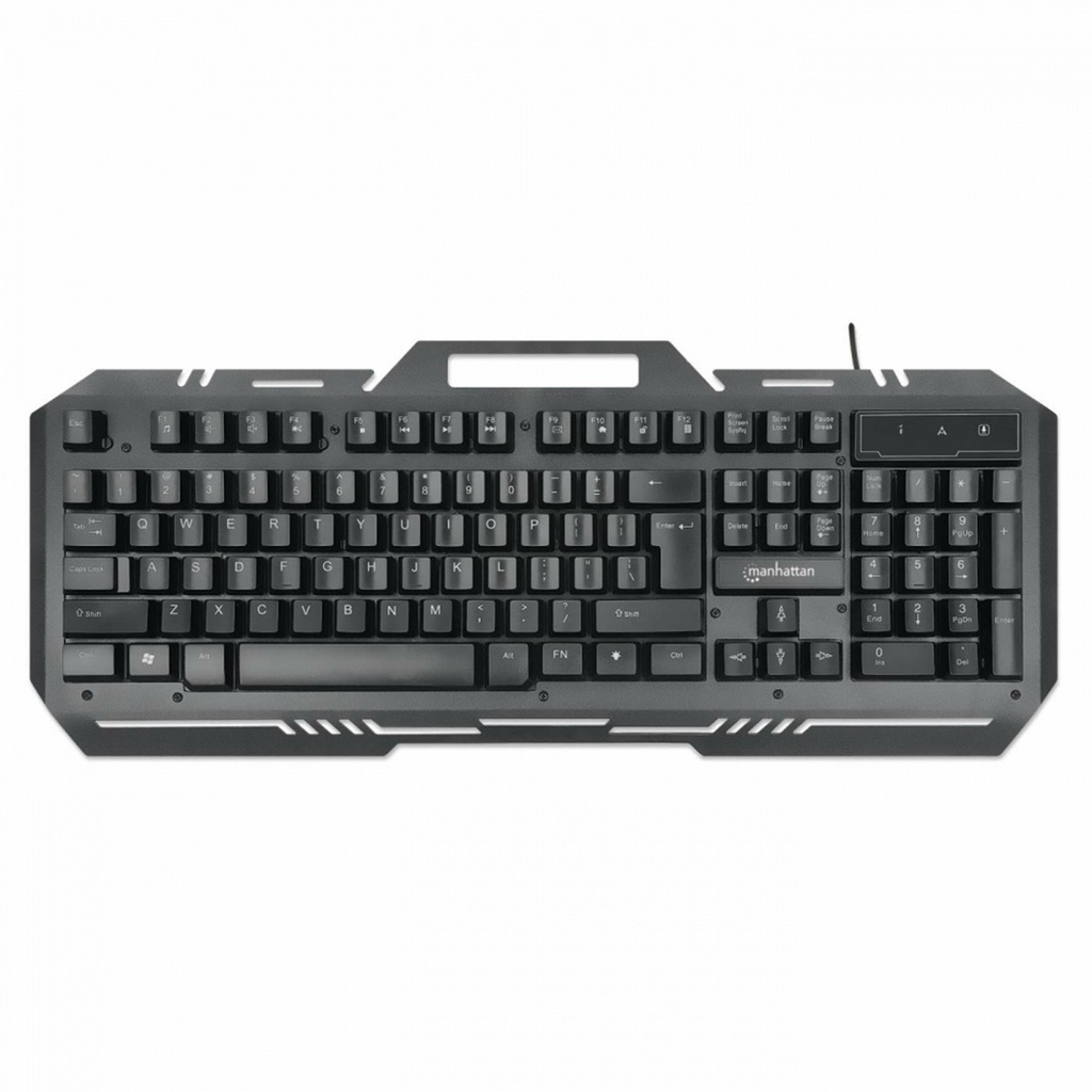 Teclado Gamer Manhattan 180610 RGB Alámbrico Con Base Para Celular
