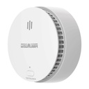 Detector de Humo Inalambrico Dahua DHI-HY-SA30A-R8 Interconectable Hasta 24 Disp Sensor Fotoeléctrico Sonido de Alarma de 85dB Alarma Visual y Audible