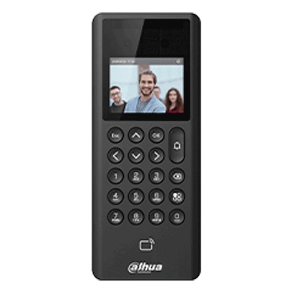 Control De Acceso Dahua DHI-ASI3203E 2.4" Con  Reconocimiento Facial 1,000 Rostros Usuarios y Contraseñas, 3,000 Tarjetas 